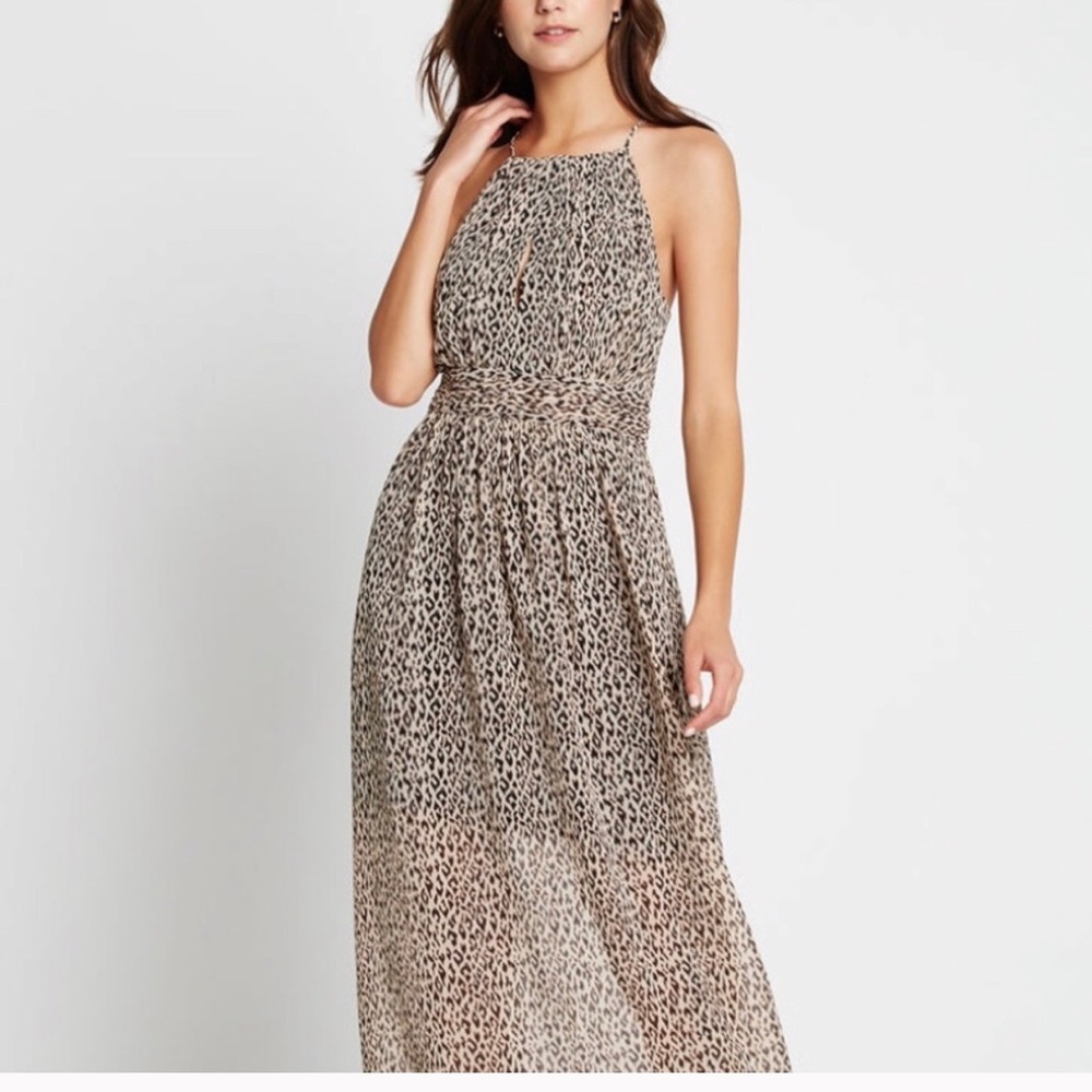 BCBG LEOPARD PRINT MAXI DRESS